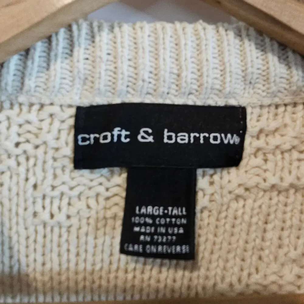 Vintage Croft & Barrow Wolves Sweater Mens Lg White 90s Cosby Academia Grandpa